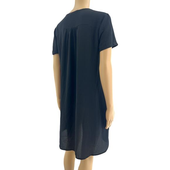 Lush SMALL Black Oversized Short Sleeve Tent Shift Mini Dress - Picture 4 of 5